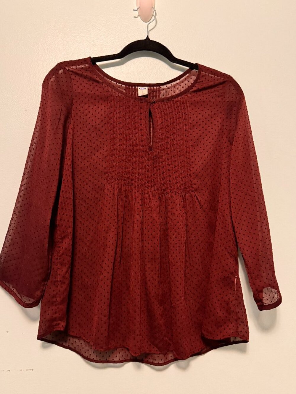 Old Navy Relaxed Crepe Blouse – Cabernet – Size Small - JK0492